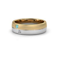 Image of Wedding ring WH0250L26BM<br/>585 gold ±6x2 mm<br/>Blue topaz