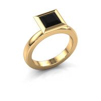 Image of Stacking ring Trudy Square 585 gold black diamond 1.56 crt