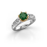 Image of Engagement ring shan<br/>585 white gold<br/>Emerald 6 mm