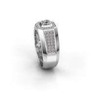 Image of Men's ring pavan<br/>375 white gold<br/>diamond 0.778 crt