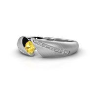 Image of Ring Hojalien 2<br/>585 white gold<br/>Yellow sapphire 4 mm