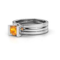 Image de Bague de fiançailles kenisha<br/>950 platine<br/>Citrine 5 mm