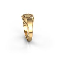 Image of Pinky ring floris octa 1<br/>585 gold<br/>Brown diamond 0.12 crt