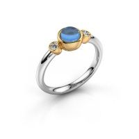 Afbeelding van Ring Muriel 585 witgoud blauw topaas 5 mm