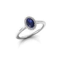 Image of Engagement ring seline ovl 1<br/>585 white gold<br/>Sapphire 6x4 mm
