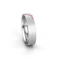 Image of Wedding ring WH2100L46BM<br/>585 white gold ±6x2 mm<br/>Pink sapphire