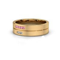 Image of Wedding ring WH0207L16AP<br/>585 gold ±6x1.7 mm<br/>Pink sapphire