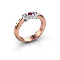 Afbeelding van Ring Lotte 3 585 rosé goud rhodoliet 3 mm