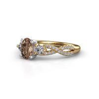 Afbeelding van Verlovingsring Marilou Ovl<br/>585 goud<br/>Bruine Diamant 1.060 Crt