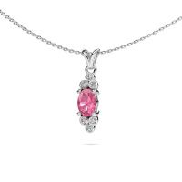 Image de Pendentif Lucy 2<br/>950 platine<br/>Saphir rose 7x5 mm