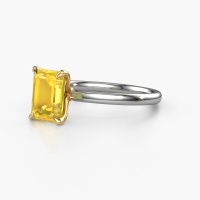 Bild von Verlobungsring Crystal Eme 1<br/>585 Weißgold<br/>Gelb Saphir 8x6 mm