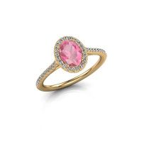 Image of Engagement ring seline ovl 2<br/>585 gold<br/>Pink sapphire 7x5 mm