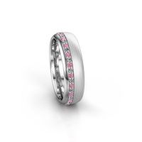 Image of Wedding ring WH0303L36BMP<br/>950 platinum ±6x2 mm<br/>Pink sapphire