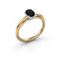 Bild von Verlobungsring haley ovl 1<br/>585 Gold<br/>Schwarz Diamant 0.984 crt
