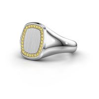 Image of Ring Dalia Cushion 2 585 white gold yellow sapphire 1.2 mm
