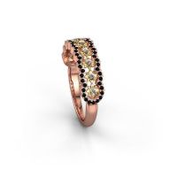 Afbeelding van Ring Alda<br/>585 rosé goud<br/>Zwarte diamant 0.366 crt