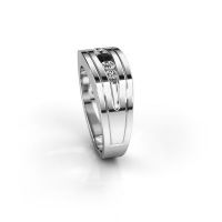 Image de Bague pour homme Huub<br/>585 or blanc<br/>Diamant noir 0.60 crt