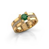 Afbeelding van Verlovingsring Myrthe 585 goud smaragd 5 mm