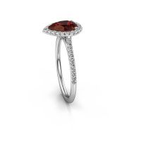 Image of Engagement ring seline per 2<br/>950 platinum<br/>Garnet 8x6 mm