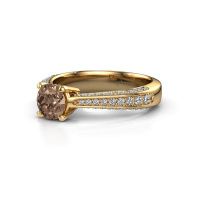 Image of Engagement ring Ruby rnd 585 gold brown diamond 0.70 crt