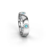 Image of Wedding ring WH0139L25BP<br/>950 platinum ±5x2 mm<br/>Blue topaz