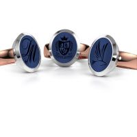 Afbeelding van Zegelring Oscar 4<br/>585 rosé goud<br/>Lapis lazuli 15x12 mm