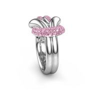 Afbeelding van Ring Delena 585 witgoud roze saffier 0.8 mm