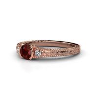Afbeelding van Verlovingsring Anamaria<br/>585 rosé goud<br/>Granaat 5 mm