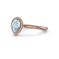 Image of Engagement ring seline per 1<br/>585 rose gold<br/>Aquamarine 7x5 mm