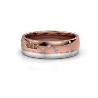 Afbeelding van Trouwring WH0310L26AP 585 rosé goud bruine diamant ±6x1.7 mm