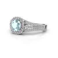 Image of Engagement ring Darla 585 white gold aquamarine 6.5 mm