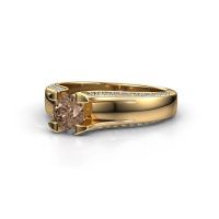Afbeelding van Verlovingsring Jeanne 1<br/>585 goud<br/>Bruine diamant 0.82 crt