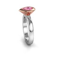 Image of Stacking ring Trudy Pear 585 white gold pink sapphire 7x5 mm