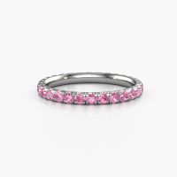 Image of Stackable Ring Jackie 2.0<br/>585 white gold<br/>Pink sapphire 2 mm