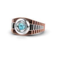 Image de Bague pour homme edward<br/>585 or rose<br/>Topaze bleue 4.7 mm