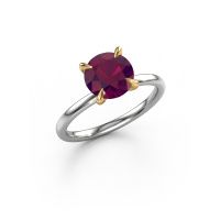 Image of Engagement Ring Crystal Rnd 1<br/>585 white gold<br/>Rhodolite 8 mm