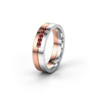 Image of Wedding ring WH0211L15AP<br/>585 rose gold ±5x1.7 mm<br/>Ruby