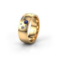 Afbeelding van Trouwring WH0141L26BP 585 goud saffier ±7x2 mm
