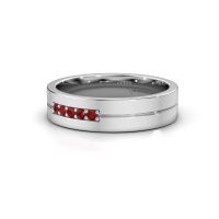 Image of Wedding ring WH0211L15AP<br/>585 white gold ±5x1.7 mm<br/>Ruby