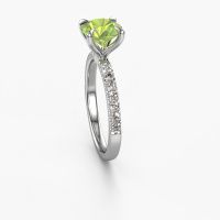 Image of Engagement Ring Crystal Rnd 2<br/>950 platinum<br/>Peridot 7.3 Mm