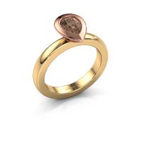 Image of Stacking ring Trudy Pear 585 gold brown diamond 0.65 crt