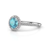 Image of Engagement ring seline rnd 2<br/>950 platinum<br/>Blue topaz 6.5 mm