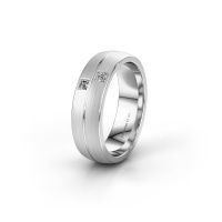Image of Wedding ring WH0250L26BM<br/>585 white gold ±6x2 mm<br/>Diamond