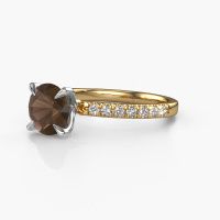 Image of Engagement Ring Crystal Rnd 2<br/>585 gold<br/>Smokey Quartz 7.3 Mm