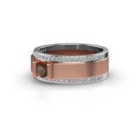 Afbeelding van Herenring Danillo<br/>585 rosé goud<br/>Rookkwarts 4.2 mm