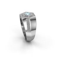 Image of Men's ring sjoerd<br/>585 white gold<br/>Aquamarine 4.7 mm