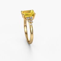 Afbeelding van Verlovingsring royce eme<br/>585 goud<br/>Gele saffier 8x6 mm
