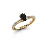 Afbeelding van Verlovingsring Elenore ovl 585 goud zwarte diamant 0.78 crt