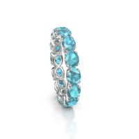 Bild von Ring vivienne ovl 5x4<br/>585 Weißgold<br/>Blau Topas 5x4 mm