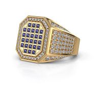 Image of Men's ring Bjorn 585 gold sapphire 1.5 mm